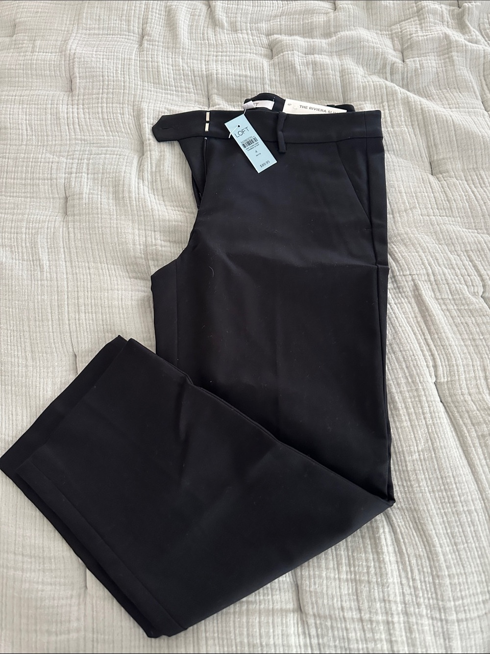 LOFT Black Women's Riviera Slim Dress Pants
